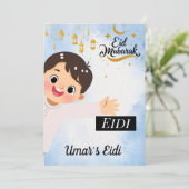 Persoonlijke Eid Mubarak/Eid Groet voor kinderen I Kaart (Staand voorkant)