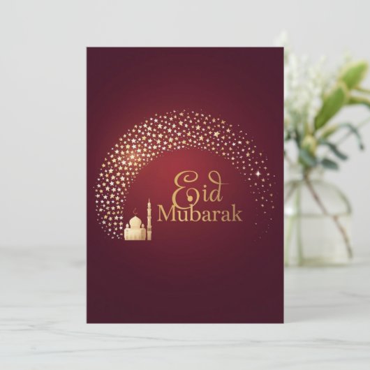 Persoonlijke Eid Mubarak Elegante kaart (Staand voorkant)