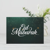 Persoonlijke Eid Mubarak Elegante moderne kaart (Staand voorkant)