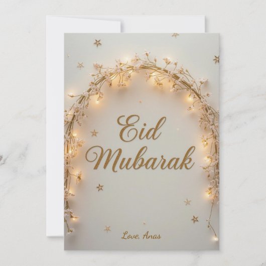 Persoonlijke Eid Mubarak  Feestdagenkaart (Voorkant)