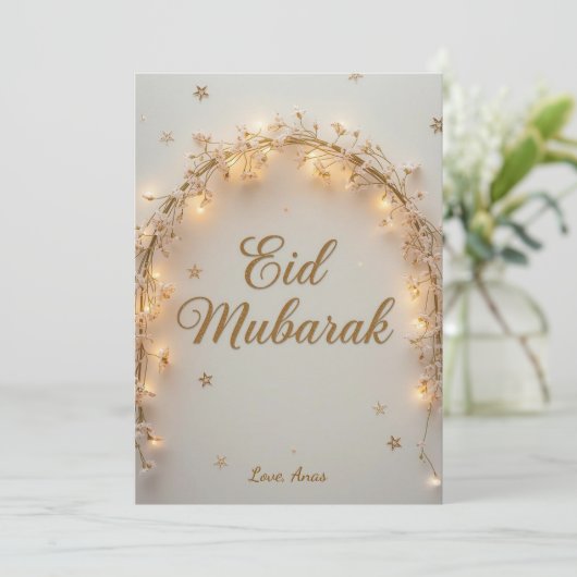 Persoonlijke Eid Mubarak  Feestdagenkaart (Staand voorkant)