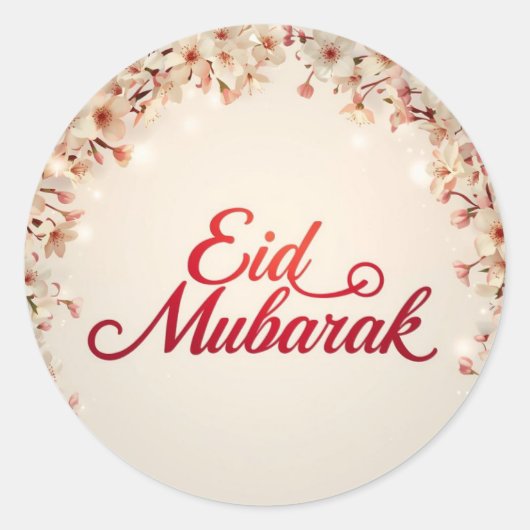 Persoonlijke Eid Mubarak Moslim Klassieker  Ronde Sticker (Voorkant)