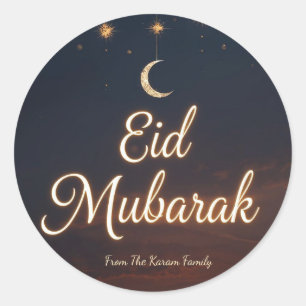Persoonlijke Eid Mubarak Moslim Ronde Sticker