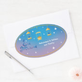 Persoonlijke Eid Mubarak Ovale Sticker (Envelop)
