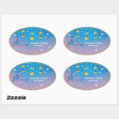 Persoonlijke Eid Mubarak Ovale Sticker (Vel)