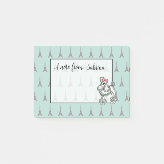 Persoonlijke Eiffeltoren Franse Hond Notitieblok Post-it® Notes (Voorkant)