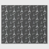 Persoonlijke Eiffeltoren in Parijs op zwart Cadeaupapier (Vlak)