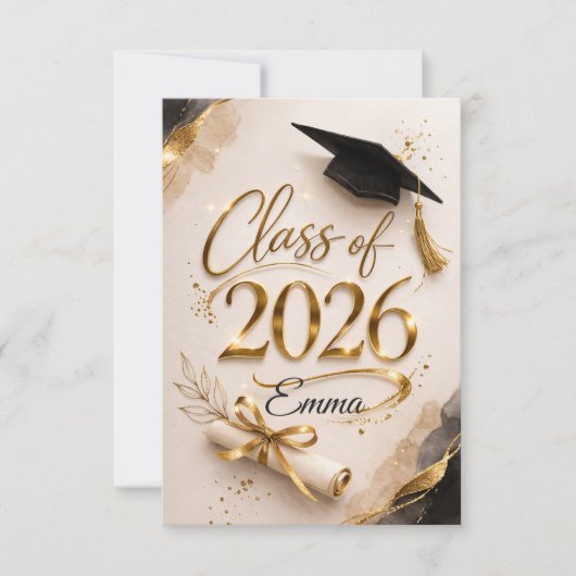 Persoonlijke eindexamennaamkaart klas 2026 (Voorkant)