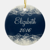 Persoonlijke elastische kant en parels keramisch ornament (Voorkant)