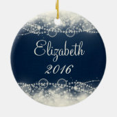 Persoonlijke elastische kant en parels keramisch ornament (Achterkant)