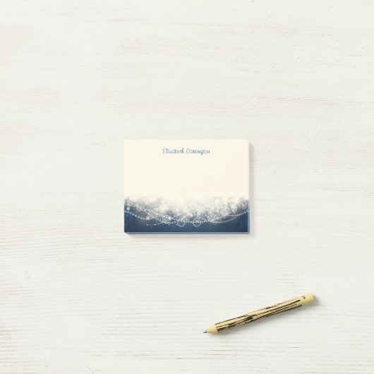 Persoonlijke elastische kant en parels post-it® notes (Op bureau)