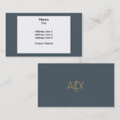 Persoonlijke Elegant Art Deco Gold Alex Visitekaartje (Voorkant / Achterkant)