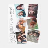 Persoonlijke Elegant Beste Mam ooit 6 Foto Fleece Deken (Voorkant)