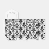 Persoonlijke Elegant Black en White Damask Bedankdoosjes (Uitgevouwen)