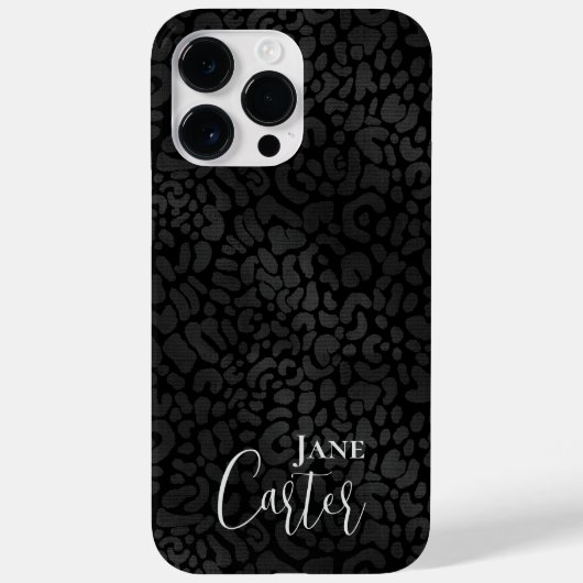 Persoonlijke Elegant Black Leopard Case-Mate iPhone Case (Achterkant)