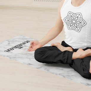 Persoonlijke Elegant Black White Marble Stone Yogamat