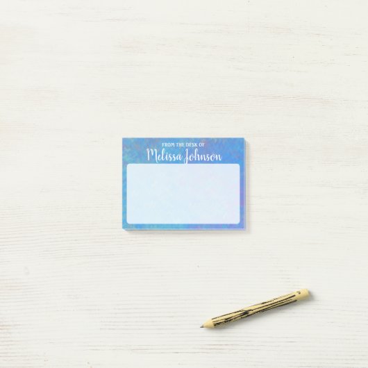 Persoonlijke Elegant Blue Marked Art Post-it® Notes (Op bureau)