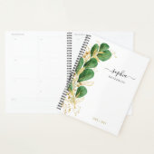 Persoonlijke Elegant Emerald Green Gold Eucalyptus Planner (Display)