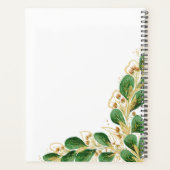 Persoonlijke Elegant Emerald Green Gold Eucalyptus Planner (Achterkant)
