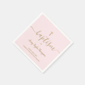 Persoonlijke Elegant faux Gold Cross-roze baptisme Servet (Hoek)