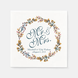 Persoonlijke Elegant Floral Wedding | Napkin Servet