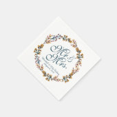 Persoonlijke Elegant Floral Wedding | Napkin Servet (Hoek)