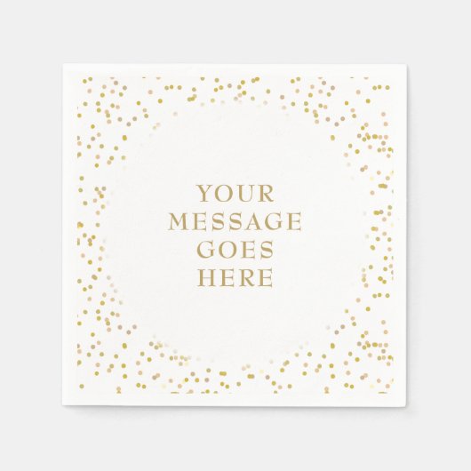 Persoonlijke Elegant Gold Dust Confetti Servet (Voorkant)