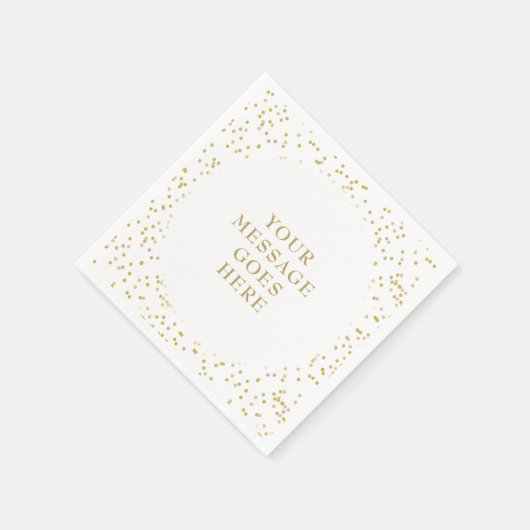Persoonlijke Elegant Gold Dust Confetti Servet (Hoek)