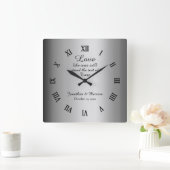 Persoonlijke Elegant Gold Foil Wedding Keepslag Vierkante Klok (Huis)