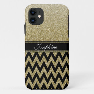 Persoonlijke Elegant Gold Sparkle Glitter-naam Case-Mate iPhone Case