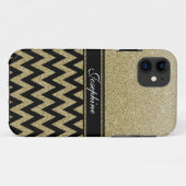 Persoonlijke Elegant Gold Sparkle Glitter-naam Case-Mate iPhone Case (Achterkant (horizontaal))