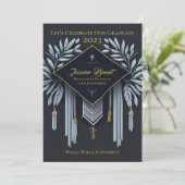 Persoonlijke Elegant Graduation Party Celebration Kaart (Staand voorkant)