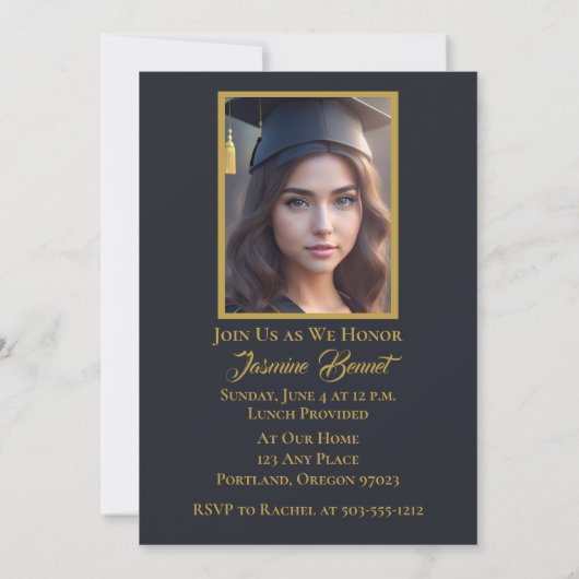 Persoonlijke Elegant Graduation Party Celebration Kaart (Achterkant)