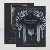Persoonlijke Elegant Graduation Party Celebration Kaart (Voorkant / Achterkant)