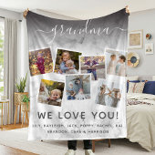 Persoonlijke Elegant Grandma Quote & Photo Collage Fleece Deken