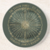 Persoonlijke Elegant Green Gold Tribal Zandsteen Onderzetter (Voorkant)