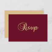 Persoonlijke Elegant Herfst Burgundy RSVP Wedding (Voorkant / Achterkant)