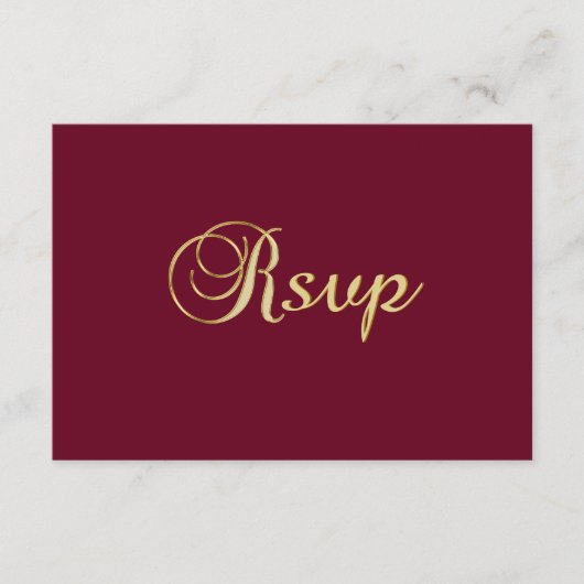 Persoonlijke Elegant Herfst Burgundy RSVP Wedding (Voorkant)