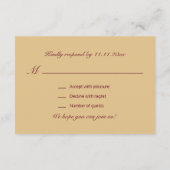 Persoonlijke Elegant Herfst Burgundy RSVP Wedding (Achterkant)