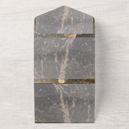 Persoonlijke Elegant Marble All In One Uitnodiging (Buitenkant)