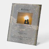 Persoonlijke Elegant Marble Reclamebord Met Voetstuk (Voorkant)