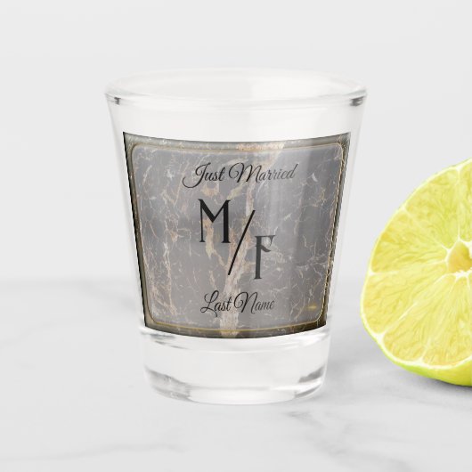 Persoonlijke Elegant Marble Shot Glas (Voorkant)