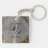Persoonlijke Elegant Marble Sleutelhanger (Achterkant)