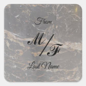 Persoonlijke Elegant Marble Vierkante Sticker (Voorkant)