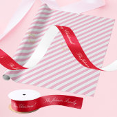 Persoonlijke Elegant Merry-kerstnaam Rood Gift Satijnen Lint