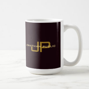Persoonlijke Elegant Monogram Trendy Sjabloon Koffiemok