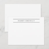 Persoonlijke Elegant Navy White Note Kaart Notitiekaartje (Voorkant / Achterkant)