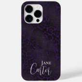Persoonlijke Elegant Paars Black Leopard Case-Mate iPhone Case (Achterkant)