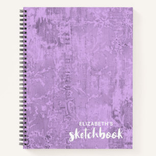 Persoonlijke Elegant Paars Sketchbook Jouw naam Notitieboek