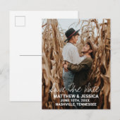 Persoonlijke Elegant Rustic Couple Photo Wedding Aankondigingskaart (Voorkant / Achterkant)